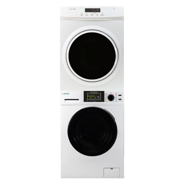 Equator 1.9 Cu.Ft White Super Washer 3.5 Cu.Ft White Compact Dryer - Stackable Set