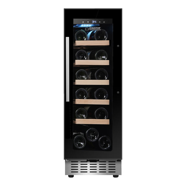 Equator 18-Bottle Black Wine Refrigerator Single Temperature Zone Freestanding/ Built In